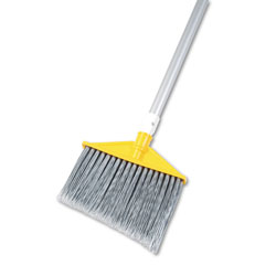 Rubbermaid Angled Large Brooms, Poly Bristles, 48 7/8 in Aluminum Handle, Silver/Gray