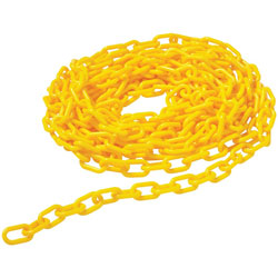 Rubbermaid Barrier Chain, Chain, 20 ft Length, Yellow, 4/Carton