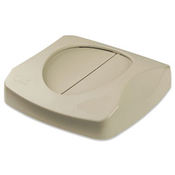 Rubbermaid Swing Top Lid for Untouchable Recycling Center, 16 in Square, Beige