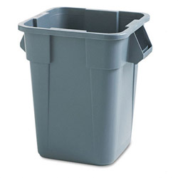 Rubbermaid Brute Container, Square, Polyethylene, 40 gal, Gray (RCP353600GY)