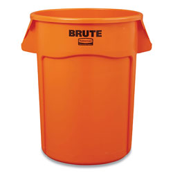 Rubbermaid Brute Round Container, 44 gal, Plastic, Orange