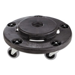 Rubbermaid Brute Waste Container Dolly, 350lb Capacity, 18dia x 6-5/8h, Black (RCP264000BK)