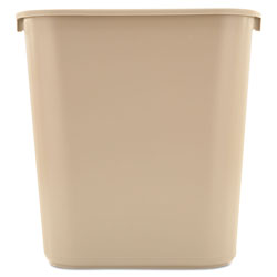 Rubbermaid Deskside Plastic Wastebasket, Rectangular, 7 gal, Beige (RCP295600BG)
