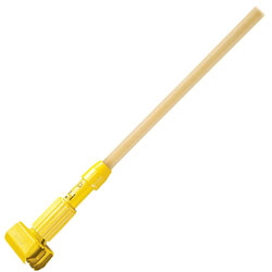 Rubbermaid Gripper Handle, Clamp Style, 60 in, Hardwood, 12/CT, Yellow