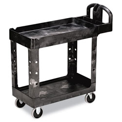 Rubbermaid Heavy-Duty Utility Cart, Two-Shelf, 17-1/8w x 38-1/2d x 38-7/8h, Black (RCP450088BK)