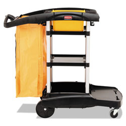 Rubbermaid High Capacity Cleaning Cart, 21.75w x 49.75d x 38.38h, Black (RCP9T72)