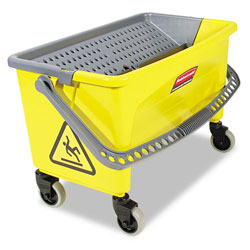 Rubbermaid HYGEN Press Wring Bucket for Microfiber Flat Mops, Yellow (RCPQ90088)