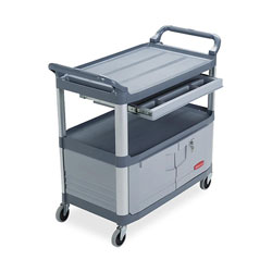 Rubbermaid Instrument Cart, w/ Full Size Drawer, 40-3/5 in x 20 in x 37-4/5 in, Gray