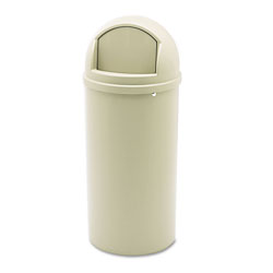 Rubbermaid Marshal Classic Container, Round, Polyethylene, 15 gal, Beige (8160-88BG)