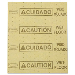 Rubbermaid Over-the-Spill Pad, Caution Wet Floor, 16 oz, 16.5 x 20, 22 Sheets/Pad (4252YL)