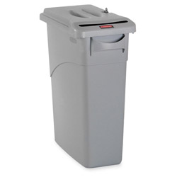 Rubbermaid Rectangle Plastic Indoor Trash Can, 23 Gallon, Gray