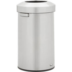 Rubbermaid Refine Waste Container - 23 gal Capacity, Round - Ergonomic Handle, Non-skid, Fingerprint Resistant, Durable - 29.6 in, x 17.7 in Width - Metal - Stainless Steel - 1 Each