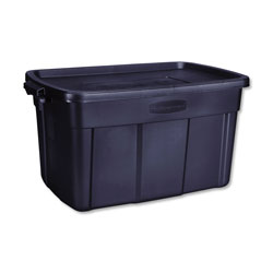 Rubbermaid Roughneck Storage Box, 31 gal, 20.4 in x 32.3 in x 16.7 in, Dark Indigo Metallic