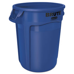 Rubbermaid Round Brute Container, Plastic, 32 gal, Blue (2632BL)