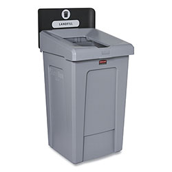 Rubbermaid Slim Jim Recycling Station 1-Stream, Landfill Recycling Station, 33 gal, Resin, Gray