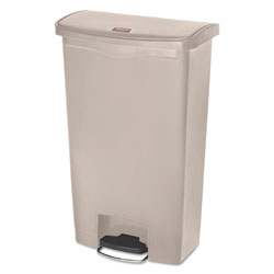 Rubbermaid Streamline Resin Step-On Container, Front Step Style, 18 gal, Polyethylene, Beige