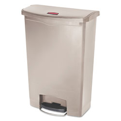 Rubbermaid Slim Jim Resin Step-On Container, Front Step Style, 24 gal, Beige (RCP1883552)