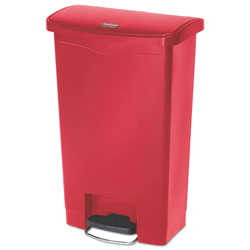 Rubbermaid Slim Jim Resin Step-On Container, Front Step Style, 13 gal, Red (RCP1883566)