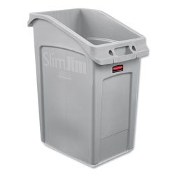 Rubbermaid Slim Jim Under-Counter Container, 23 gal, Polyethylene, Gray (RCP2026721)