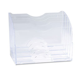 Rubbermaid Two-Way Organizer, Five Sections, Plastic, 8 3/4 x 10 3/8 x 13 5/8, Clear