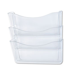 Rubbermaid Unbreakable Three Pocket Wall File Set, Letter, Clear