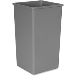 Rubbermaid Untouchable 50G Square Container, 50 gal Capacity, Square, Crack Resistant, Durable, Compact, Rugged, 34.3 in, x 19.5 in x 19.5 in Depth, Plastic, Gray, 4/Carton