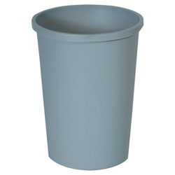 Rubbermaid Untouchable Large Plastic Round Waste Receptacle, 11 gal, Plastic, Gray (2947GY)