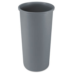 Rubbermaid Untouchable Waste Container, Round, Plastic, 22 gal, Gray