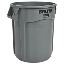 Rubbermaid Vented Round Brute Container, 20 gal, Plastic, Gray