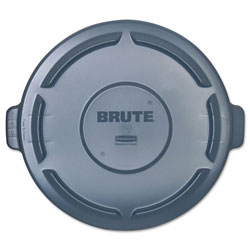 Rubbermaid Vented Round BRUTE Lid, 24.5 dia x 1.5h, Gray (RCP264560GY)