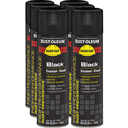 Rust-Oleum High Performance Enamel Spray Paint, Liquid, 15 fl oz, 6/Carton, Gloss Black