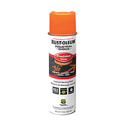 Rust-Oleum Industrial Choice M1600 System Solvent-Based Precision Line Marking Paint, Flat Fluorescent Orange, 17 oz Aerosol Can, 12/CT