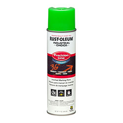 Rust-Oleum Industrial Choice Precision Line Marking Paint, Fluorescent Green, 17 oz Aerosol Can, 12/Carton
