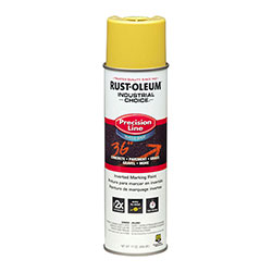 Rust-Oleum Industrial Choice Precision Line Marking Paint, Flat High-Visibility Yellow, 17 oz Aerosol Can, 12/Carton