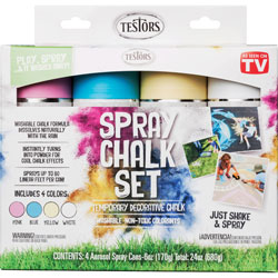 Rust-Oleum Spray Chalk Set, 4-Color Kit, 6 oz. Cans, Assorted