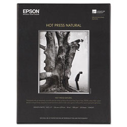 Epson Hot Press Fine Art Paper, 17 mil, 8.5 x 11, Smooth Matte Natural, 25/Pack