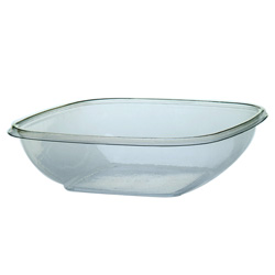 Sabert Bowl2 Plastic Square Bowl, 24 OZ, Clear