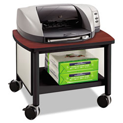 Safco Impromptu Under Table Printer Stand, 20.5w x 16.5d x 14.5h, Black/Cherry