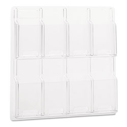 Safco Reveal Clear Literature Displays, 8 Compartments, 20.5w x 2d x 20.5h, Clear