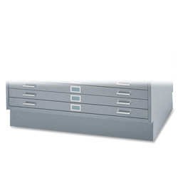 Safco 6" High Base for 5 Drawer Steel Flat Files Holding 43 x 32 Sheets, Gray (SAF4997GRR)
