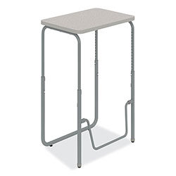 Safco AlphaBetter 2.0 Height-Adjustable Student Desk with Pendulum Bar, 27.75 in x 19.75 in x 29 in to 43 in, Pebble Gray