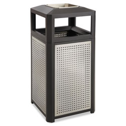 Safco Ashtray-Top Evos Series Steel Waste Container, 38 gal, Black (SAF9935BL)