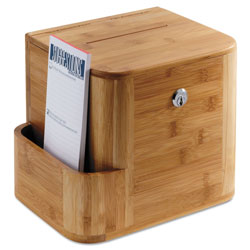 Safco Bamboo Suggestion Box, 10 x 8 x 14, Natural