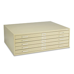 Safco Five Drawer Steel Flat File, Stackable, For Sheets to 43 x 32, Tropic Sand