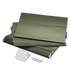 Safco Hanging File Folders for Rolling Project File, 18 x 14, Green, 25 per Box