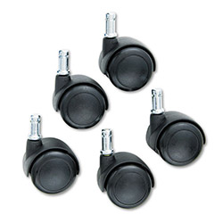 Safco Hard Floor Casters for Workbench Chairs, Black, Set of 5