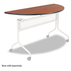 Safco Impromptu Mobile Training Table Top, Half Round, 48w x 24d, Cherry