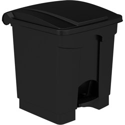 Safco Plastic Step-On Receptacle, 20 gal, Metal, Black, Ships in 1-3 Business Days