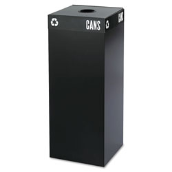 Safco Public Square Can-Recycling Container, Square, Steel, 37 gal, Black (SAF2983BL)
