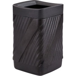 Safco Receptacle,Open Top,Removable Lid,18-7/8 inx18-7/8 inx30 in , BK